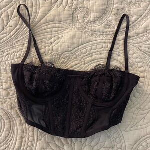 Urban Outfitters Black Lace Bustier